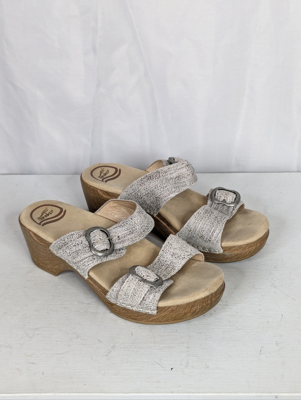Dansko Sophie Metallic Two Strap Leather Open Toe Sandals - 37